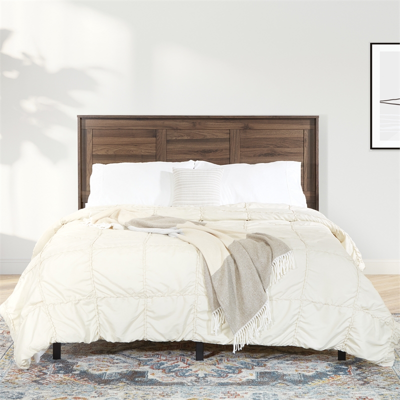 Scranton & Co Queen/Full 3-Panel Headboard in Classic Walnut Wood Finish