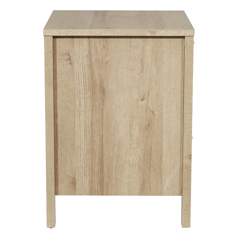 Scranton & Co Nightstand with 2 USB Ports in Canyon Oak Wood Finish