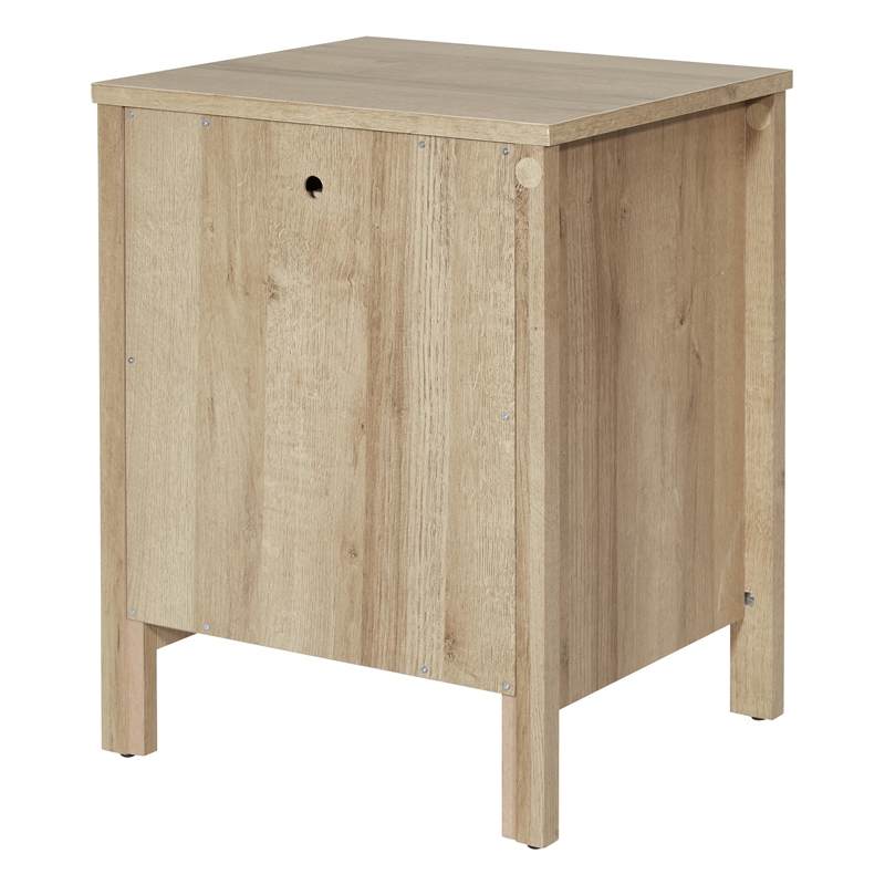Scranton & Co Nightstand with 2 USB Ports in Canyon Oak Wood Finish