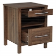 Scranton & Co Nightstand with 2 USB Ports in Classic Walnut Wood Finish