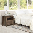 Scranton & Co Nightstand with 2 USB Ports in Classic Walnut Wood Finish