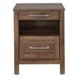 Scranton & Co Nightstand with 2 USB Ports in Classic Walnut Wood Finish