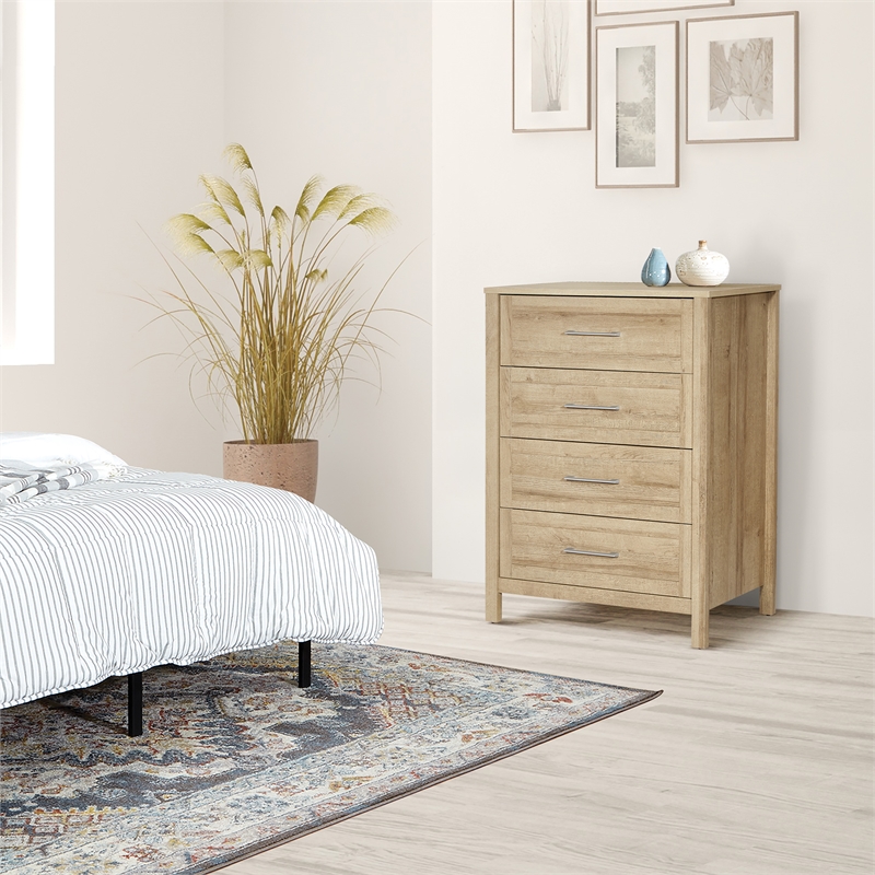 Scranton & Co Contemporary 4-Drawer Chest in Canyon Oak Wood Finish