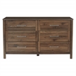 Scranton & Co 6-Drawer Horizontal Dresser in Classic Walnut Wood Finish