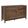 Scranton & Co 6-Drawer Horizontal Dresser in Classic Walnut Wood Finish
