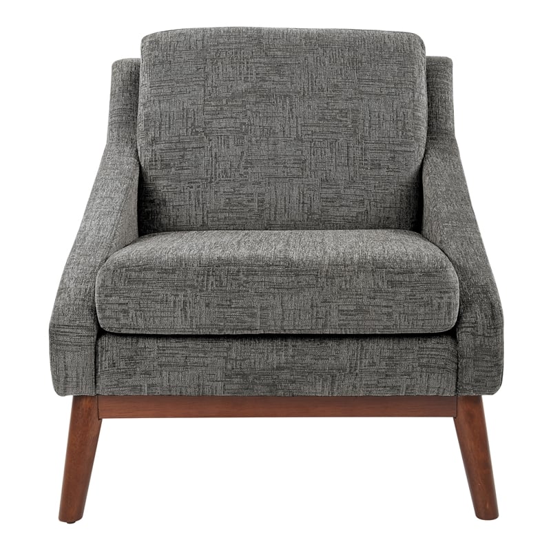 Scranton & Co Mid-Century Club Chair in Charcoal Fabric with Coffee Legs
