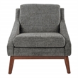 Scranton & Co Mid-Century Club Chair in Charcoal Fabric with Coffee Legs