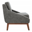Scranton & Co Mid-Century Club Chair in Charcoal Fabric with Coffee Legs
