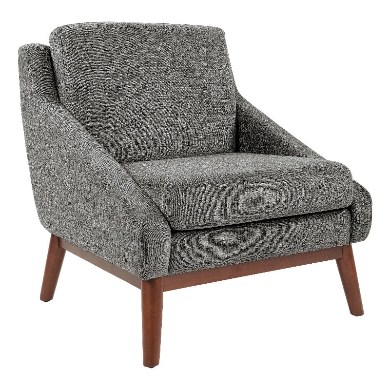 Scranton & Co Mid-Century Club Chair in Charcoal Fabric with Coffee Legs