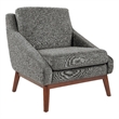 Scranton & Co Mid-Century Club Chair in Charcoal Fabric with Coffee Legs