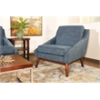 Scranton & Co Mid-Century Club Chair in Navy Fabric with Coffee Legs