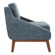 Scranton & Co Mid-Century Club Chair in Navy Fabric with Coffee Legs