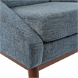 Scranton & Co Mid-Century Club Chair in Navy Fabric with Coffee Legs