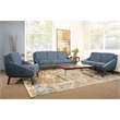 Scranton & Co Mid-Century Club Chair in Navy Fabric with Coffee Legs