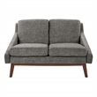 Scranton & Co Mid-Century Loveseat in Charcoal Fabric with Coffee Legs
