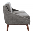 Scranton & Co Mid-Century Loveseat in Charcoal Fabric with Coffee Legs