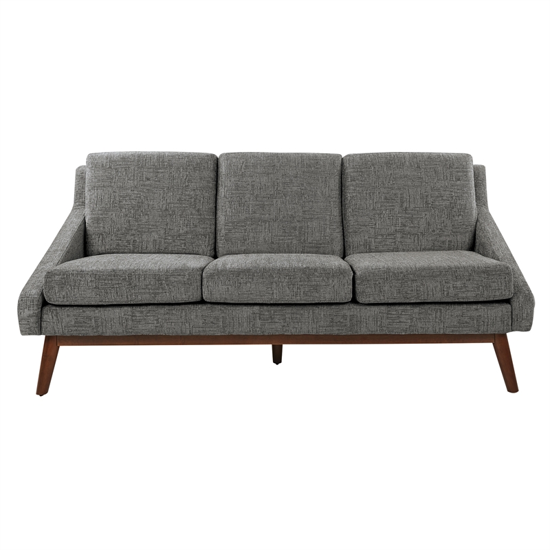 Scranton & Co Mid-Century Sofa in Charcoal Fabric with Coffee Finish Legs
