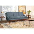 Scranton & Co Mid-Century Sofa in Navy Fabric with Coffee Finish Legs
