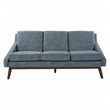 Scranton & Co Mid-Century Sofa in Navy Fabric with Coffee Finish Legs