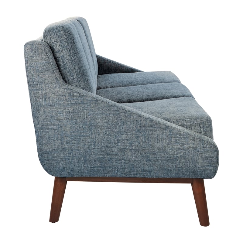 Scranton & Co Mid-Century Sofa in Navy Fabric with Coffee Finish Legs
