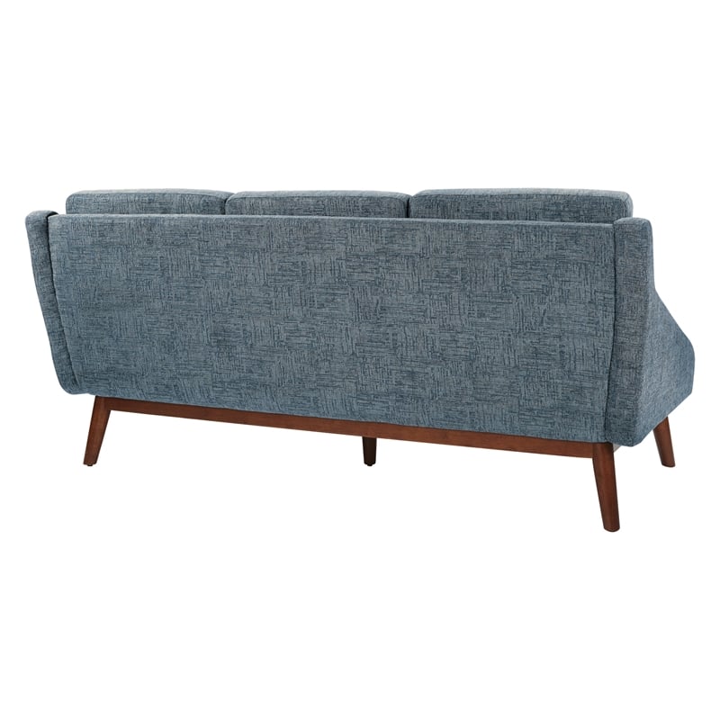 Scranton & Co Mid-Century Sofa in Navy Fabric with Coffee Finish Legs