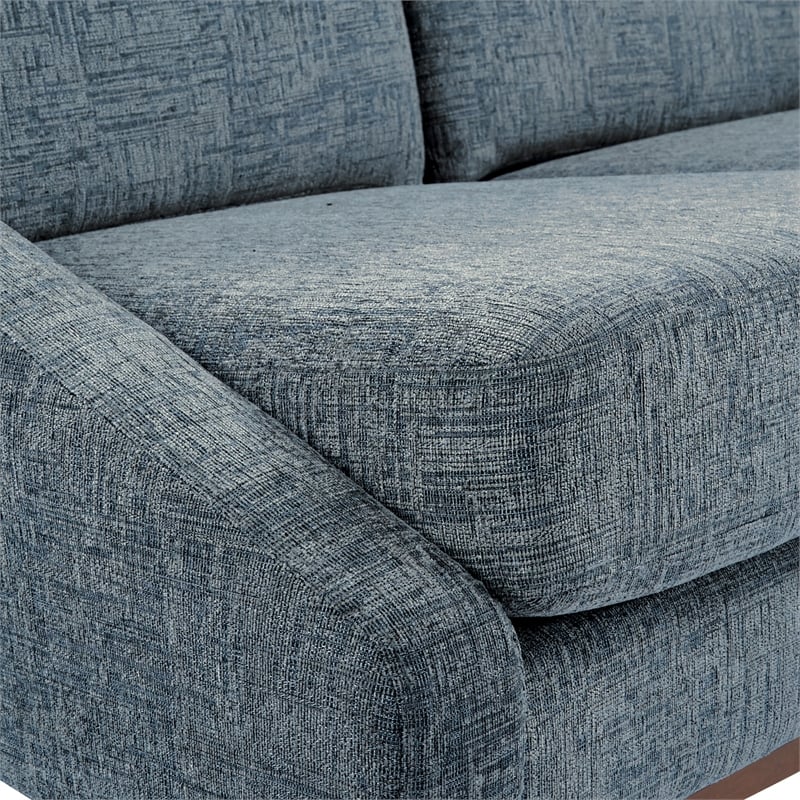 Scranton & Co Mid-Century Sofa in Navy Fabric with Coffee Finish Legs