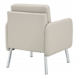 Scranton & Co Modern Lounge Chair in Cream Faux Leather Chrome Legs