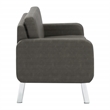 Scranton & Co Modern Lounge Loveseat in Smoke Faux Leather Chrome Legs