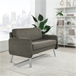 Scranton & Co Modern Lounge Loveseat in Charcoal Fabric Chrome Legs
