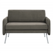 Scranton & Co Modern Lounge Loveseat in Charcoal Fabric Chrome Legs