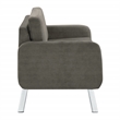 Scranton & Co Modern Lounge Loveseat in Charcoal Fabric Chrome Legs