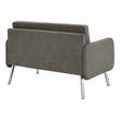 Scranton & Co Modern Lounge Loveseat in Charcoal Fabric Chrome Legs