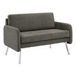 Scranton & Co Modern Lounge Loveseat in Charcoal Fabric Chrome Legs