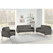 Scranton & Co Modern Lounge Sofa in Charcoal Fabric with Chrome Legs