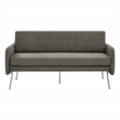 Scranton & Co Modern Lounge Sofa in Charcoal Fabric with Chrome Legs