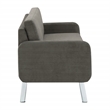 Scranton & Co Modern Lounge Sofa in Charcoal Fabric with Chrome Legs