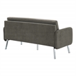 Scranton & Co Modern Lounge Sofa in Charcoal Fabric with Chrome Legs