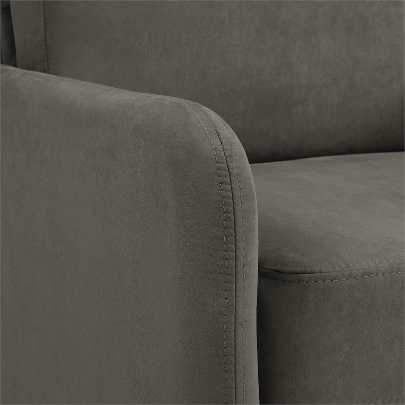 Scranton & Co Modern Lounge Sofa in Charcoal Fabric with Chrome Legs