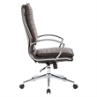 Scranton & Co High Back Manager's Chair in Espresso Faux Leather Chrome