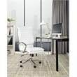 Scranton & Co High Back Manager's Chair in White Faux Leather Chrome