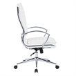 Scranton & Co High Back Manager's Chair in White Faux Leather Chrome