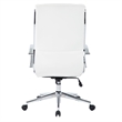 Scranton & Co High Back Manager's Chair in White Faux Leather Chrome