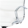 Scranton & Co High Back Manager's Chair in White Faux Leather Chrome