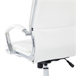 Scranton & Co High Back Manager's Chair in White Faux Leather Chrome