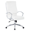 Scranton & Co High Back Manager's Chair in White Faux Leather Chrome