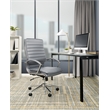 Scranton & Co High Back Manager's Chair in Charcoal Faux Leather Chrome
