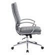 Scranton & Co High Back Manager's Chair in Charcoal Faux Leather Chrome