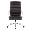 Scranton & Co High Back Manager's Faux Leather Chair in Black Chrome Base
