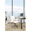 Scranton & Co Mid Back Manager's Faux Leather Chair in White Chrome Base