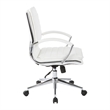 Scranton & Co Mid Back Manager's Faux Leather Chair in White Chrome Base